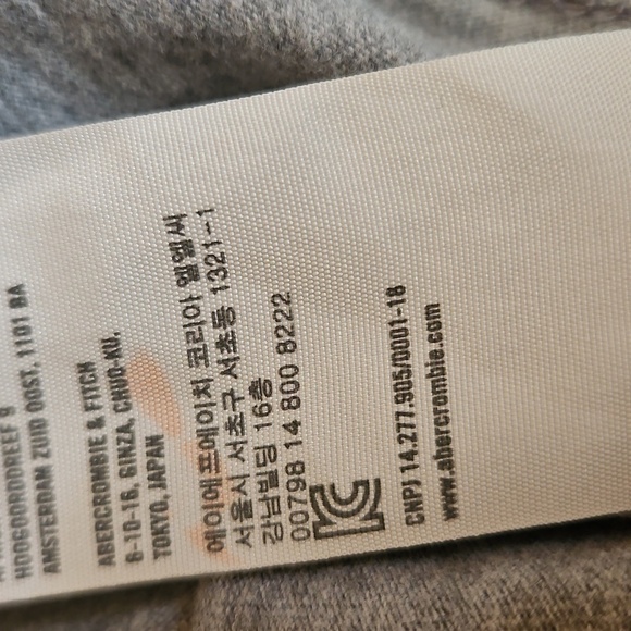 Abercrombie & Fitch Heather Gray Felt Neon Big Logo Short Sleeve Muscle Tee - Picture 6 of 8